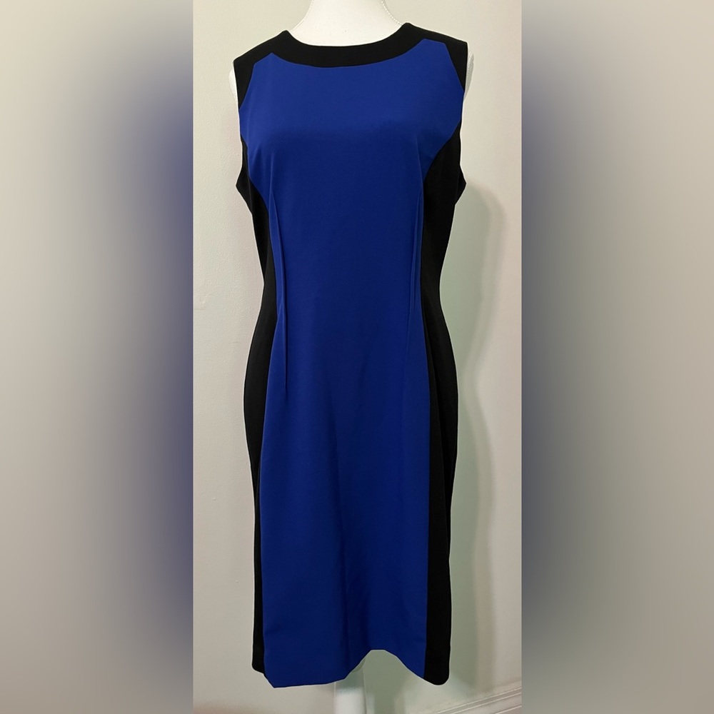 Calvin Klein Midi Dress size 10 Like New Royal Blue - Picture 1 of 14